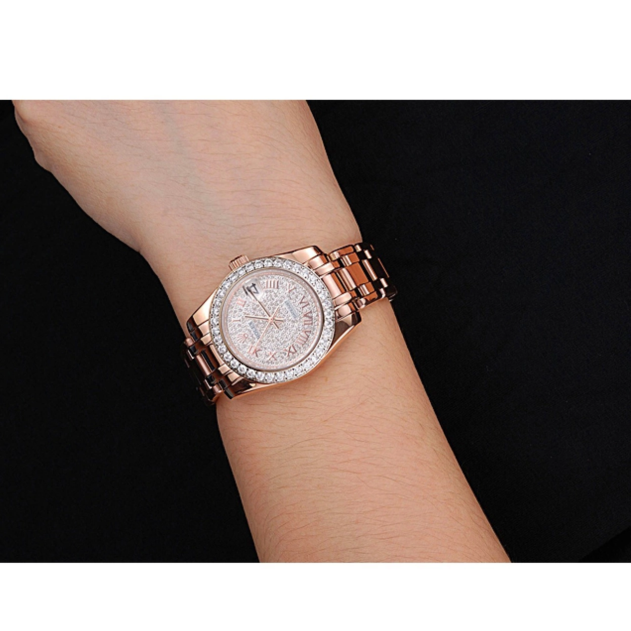 AAA Replica Watches Bracelet Bezel Datejust And Dial Pink Rolex Gold Diamond 622836 Case And 0612